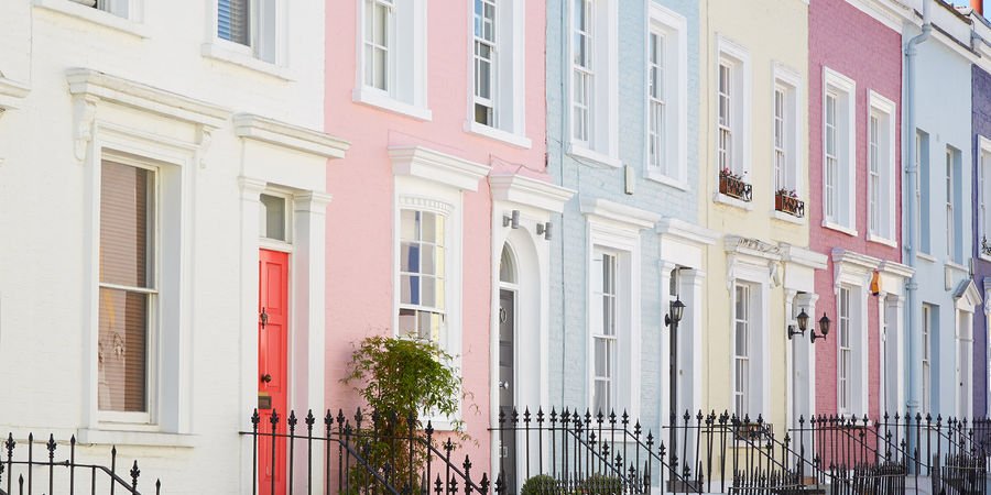 Lancaster Road colour-washed mews — Notting Hill, London